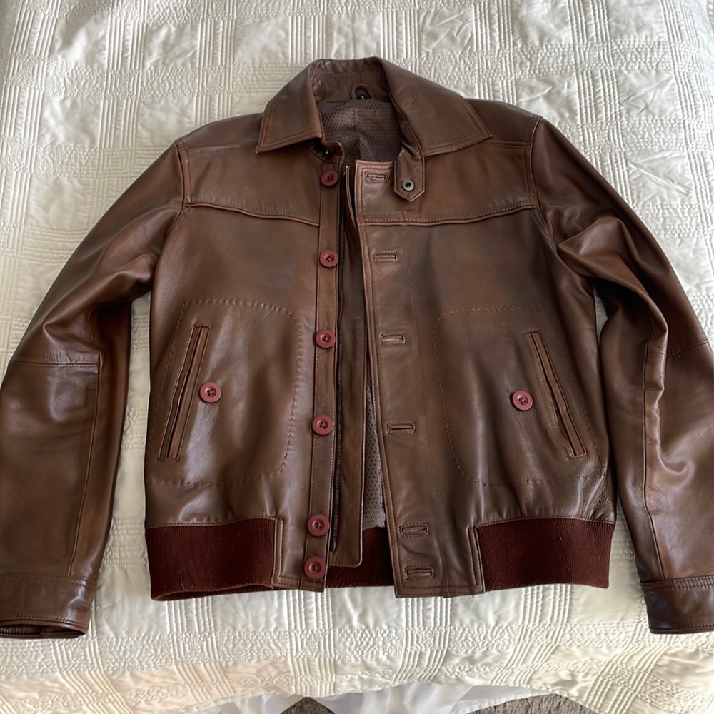 Slim leather jacket